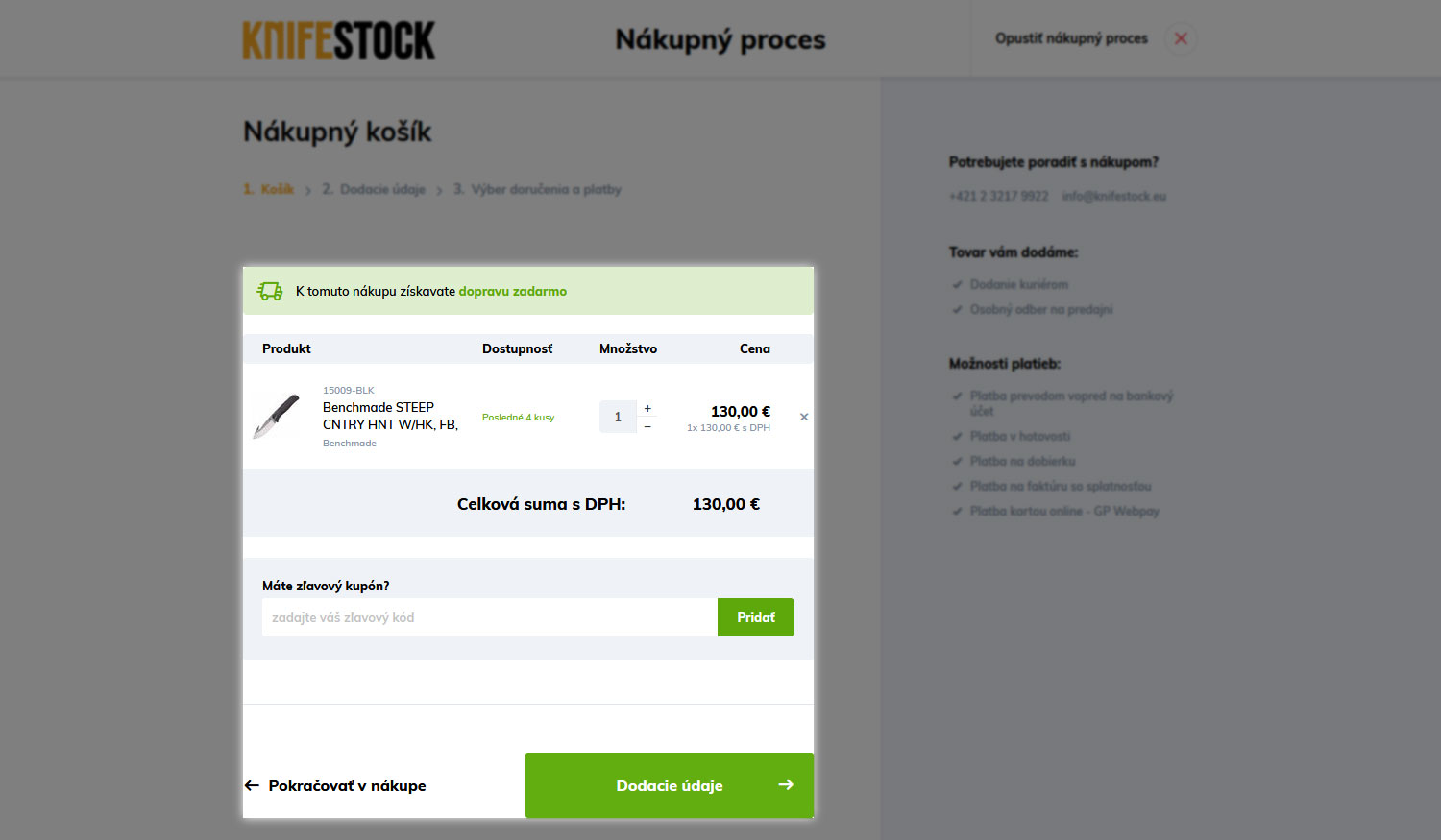 ohjeet ostamiseen knifestock.fi - ostoskori